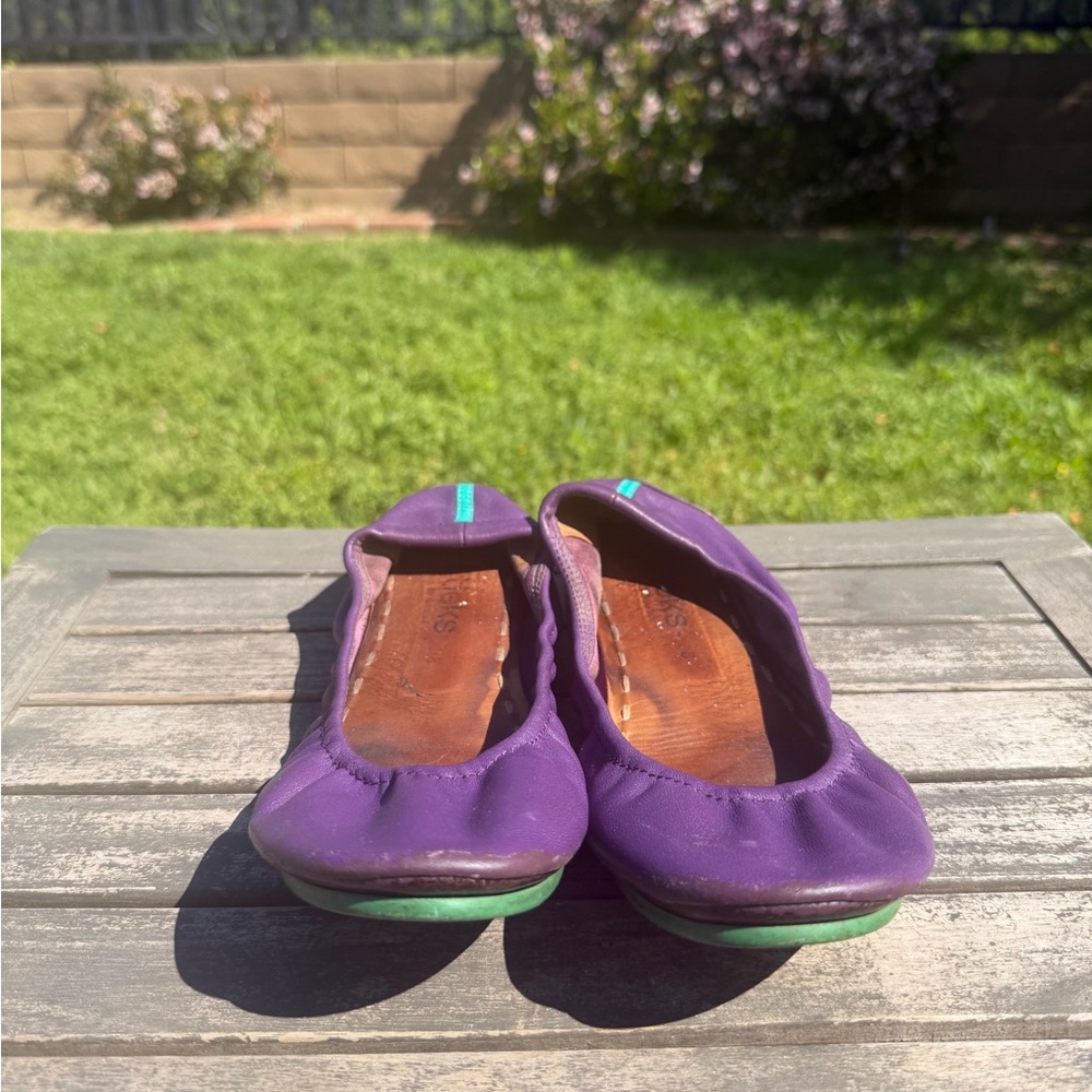 Tieks Purple Ballet Flats with Mint Soles